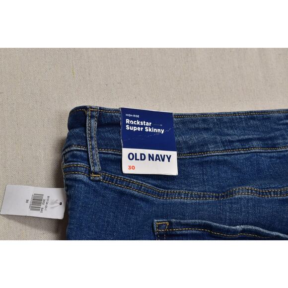 NEW Old Navy High-Rise Rockstar Super Skinny Jeans Plus Size 30 NWT Distressed - Picture 7 of 8